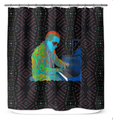 Elegant and vibrant Daisy Dreamscape Shower Curtain enhancing bathroom ambiance.